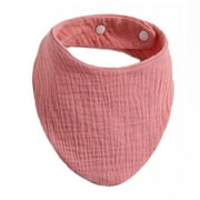 Baby Bibs Organic Cotton Muslin Scarf Burp with Snap Triangle Gauze Water Absorb Bandana for Boys Girls DPK