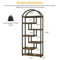 thumbnail image 5 of Finmind Arched Bookshelf, 71" TallEtagere Bookcase with Open Shelves for Home Office, Rustic Brown & Black, 5 of 7
