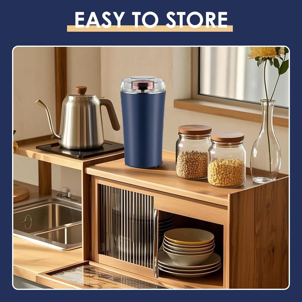 Electric Coffee Grinder, 2025 New Coffee Grinders for Home Use, Portable Spice Grinder Electric Fine Powder,Heavy-Duty Stainless Steel Blades for Herb, Spice, Beans