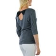 thumbnail image 3 of ToBeInStyle Women's Bow-Back 3/4 Sleeve Top With Side Shirring, 3 of 7