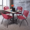thumbnail image 2 of Kobe 30in. Square Breakroom Table- Maple & 4 'M' Stack Chairs- Burgundy, 2 of 8