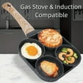 thumbnail image 6 of 1pc Fry Pan For Egg, Non Stick Pancake Pan, 4/2 Cups, Aluminium Alloy Pancake Pan Cooker For Breakfast Or Steak, Egg Burger Pan With Wooden Handle, Gas Stove & Induction Compatible, 6 of 11