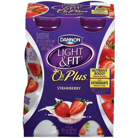 Dannon Dannon Light 'n Fit 0% Plus Smoothies, 4 ea