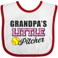 thumbnail image 3 of Inktastic Grandpas Little Pitcher Softball Girls Baby Bib, 3 of 4