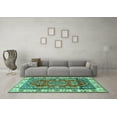 thumbnail image 3 of Ahgly Company Indoor Rectangle Geometric Turquoise Blue Traditional Area Rugs, 7' x 9', 3 of 4