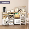 thumbnail image 2 of Coffee Bar Cabinet Station - Farmhouse Small Coffee Stand Station with Doors, Rustic Storage Organizer for Kitchen, Buffet Sideboard Cabinet Table for Home, Office, Corner, Bar, White, 2 of 6