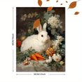 thumbnail image 3 of QISVANSET White Rabbit Carrots Floral Arrangement Canvas Wall Art 15.75x11.81 Inches, 3 of 5