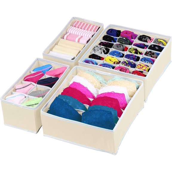 Simple Houseware Closet Underwear Organizer Drawer Divider 4 Set