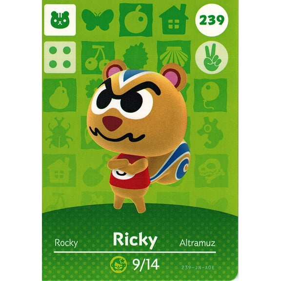 Nintendo Animal Crossing Happy Home Designer Amiibo Card Ricky 239/300 USA Version - Walmart.com