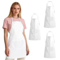 3 Pack Kitchen Aprons with Pockets, White Cooking Aprons for Women and Man, Chef Kitchen Apron for Cooking Baking, Grilling, Working