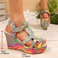 thumbnail image 3 of Dakaela Women's Wedge Sandals Comfortable Open Toe Platform Casual Dressy Summer Dress Shoes with Elastic Ankle Strap Size 6-9 Blue, 3 of 8