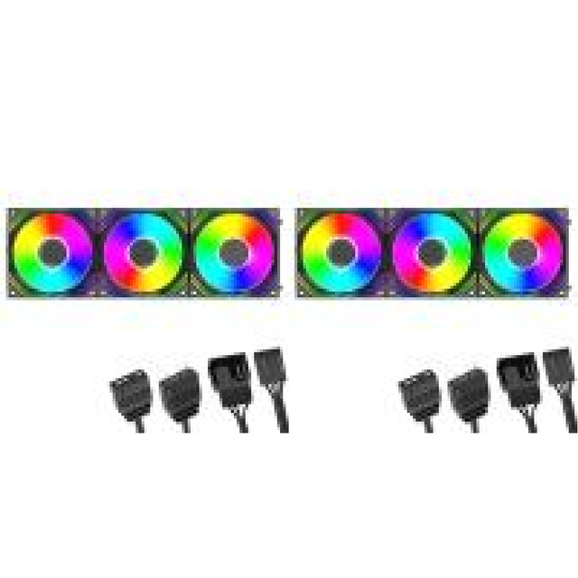 Ventilador para Caja PC 120 Mm 2000 PRM 5 V 3 Pines ARGB 4 Pines PWM Ventilador Chasis (negro Inverso)