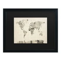 Trademark Fine Art 'Vintage Postcards World Map' Canvas Art by Michael Tompsett