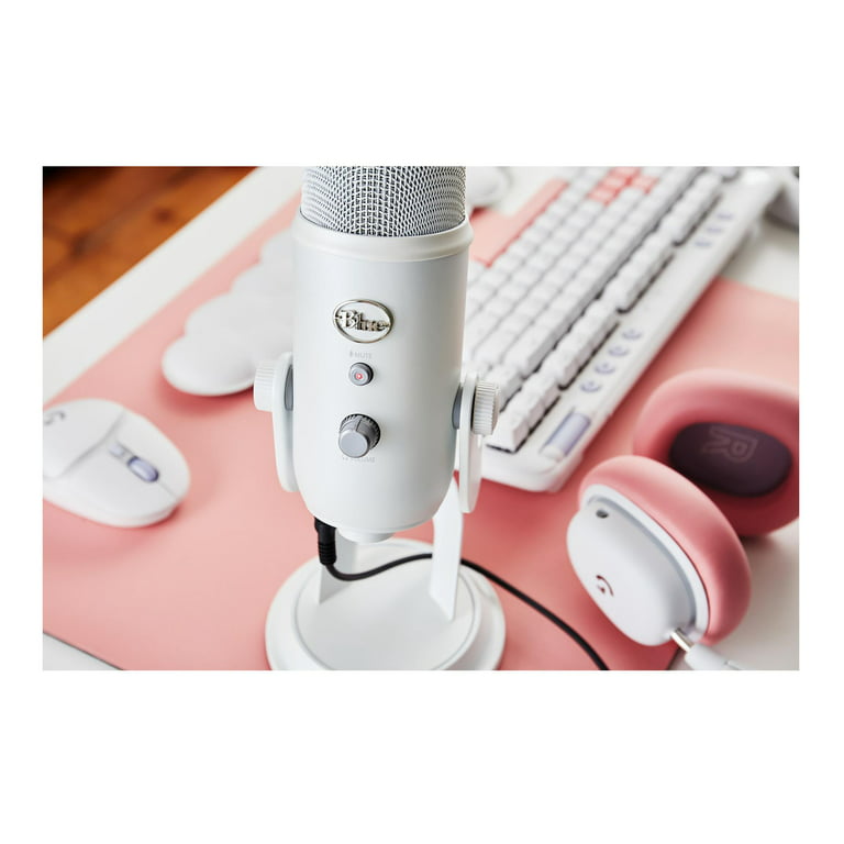 Blue Microphones Yeti Microphone (White Mist) with Boom Arm Stand, Pop  Filter and Shock Mount 
