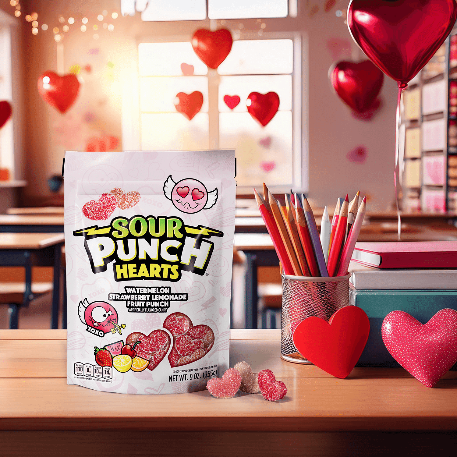 American Licorice, Sour Punch Hearts, 9oz Bag, Pink - Walmart.com