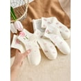 thumbnail image 6 of Women's 5 Pairs Ankle Socks Coquette Bow Floral Patterned Breathable Kawaii Socks, 6 of 6