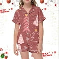 thumbnail image 2 of Grandes Filles 2t Robe à Manches Courtes Fille 2 Vie Facile Vêtements Fille 12m Automne Taille 6 Robe Enfants Décontractée Imprimée Boutonnée Col Ensemble Haut Manches Courtes Shorts Rouge 10-11 Ans, 2 of 4