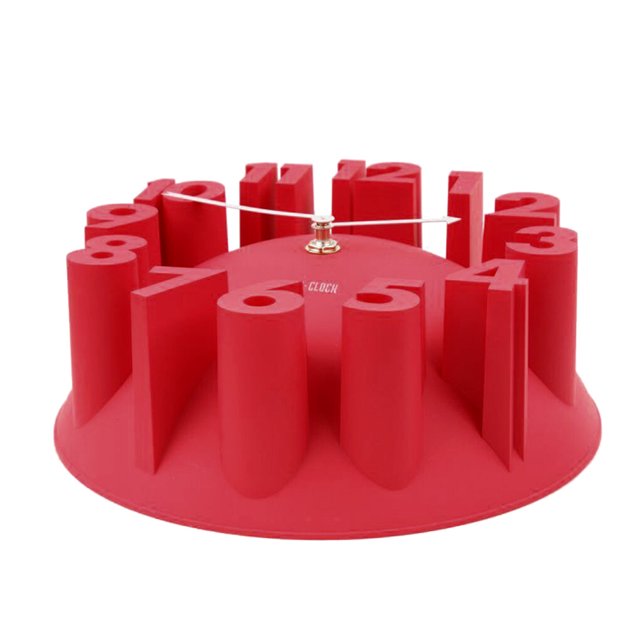 Kearding Reloj puntero 3D número reloj de pared hogar Oficina pared reloj decoración DIY suministros de regalo Decoración del hogar Rojo