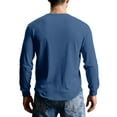 thumbnail image 5 of QHRMKOG Long Sleeve Henley Shirts for Men Classic Fit Thermal Basic Color Shirt Casual T-Shirt Fashion Pullover Top Blue S, 5 of 9