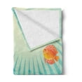 thumbnail image 2 of Marine Soft Flannel Fleece Throw Blanket, Tropical Fishes Crab Loggerhead Sea Turtle Oceanic Sun Reflecting Beach Cartoon, Cozy Plush for Indoor and Outdoor Use, 50" x 60", Multicolor, by Ambesonne, 2 of 5