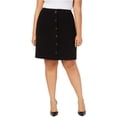 thumbnail image 2 of Nine West Falda Lápiz con Botones al Frente para Mujer, Negro, 20W, 2 of 2
