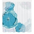 thumbnail image 2 of Ambesonne Floral Shower Curtain, Blue Spring Blossoms, 69"Wx75"L, Blue Seafoam and Coconut, 2 of 4