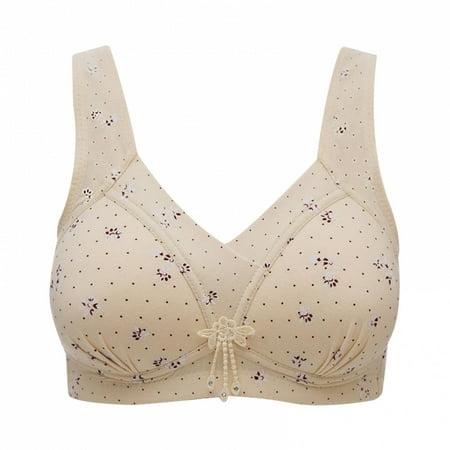 

Jovati Deals of the Day!Plus Size Women Front Buckle Lace Bra Sexy Solid Bra Wire Free Underwear One-Piece Bra Daily Underwear Push Up Bra on Clearance