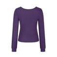 thumbnail image 4 of AherBiu Crop Tops for Women Long Sleeve Square Neck Going out Tops Stretchy Basic Layer Shirts Blouse, 4 of 4