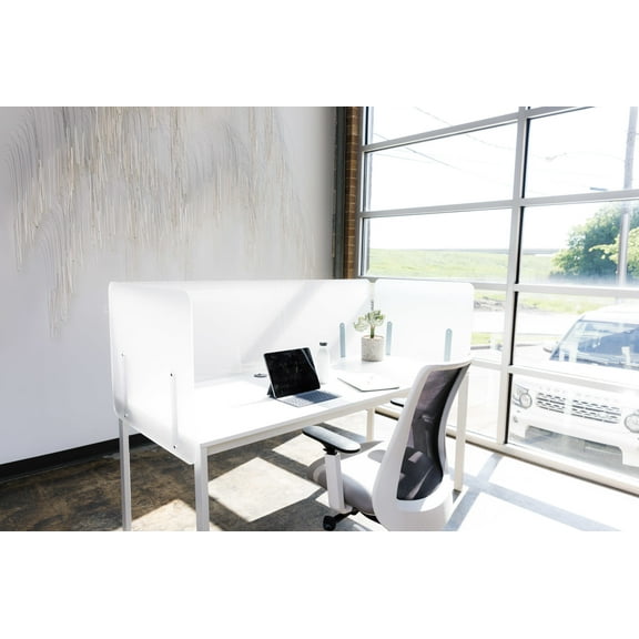 Spacemakers Desk Divider - 60"W x 24"H - Frosted Acrylic