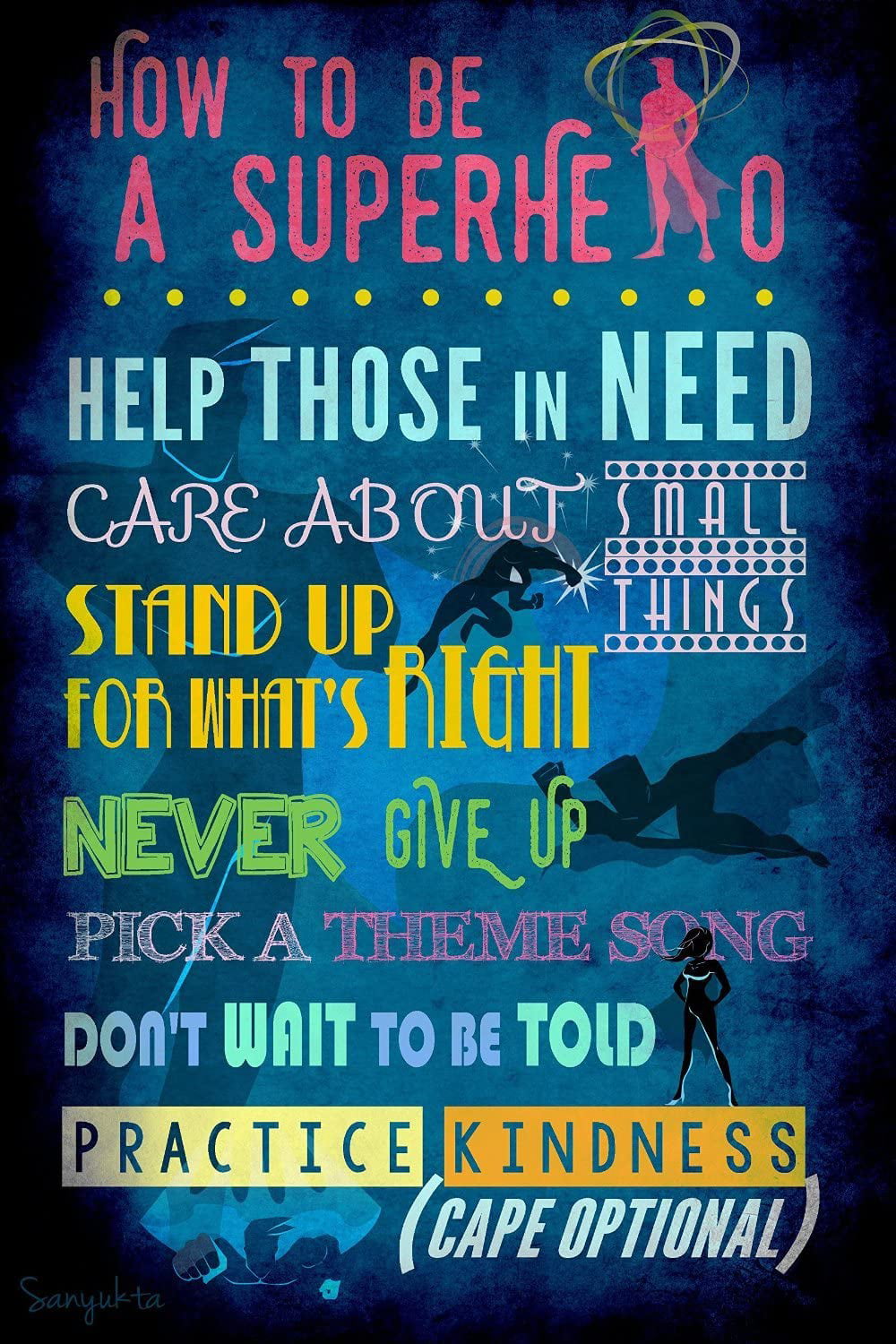 How to be a Superhero Instructional Art Poster - Walmart.com