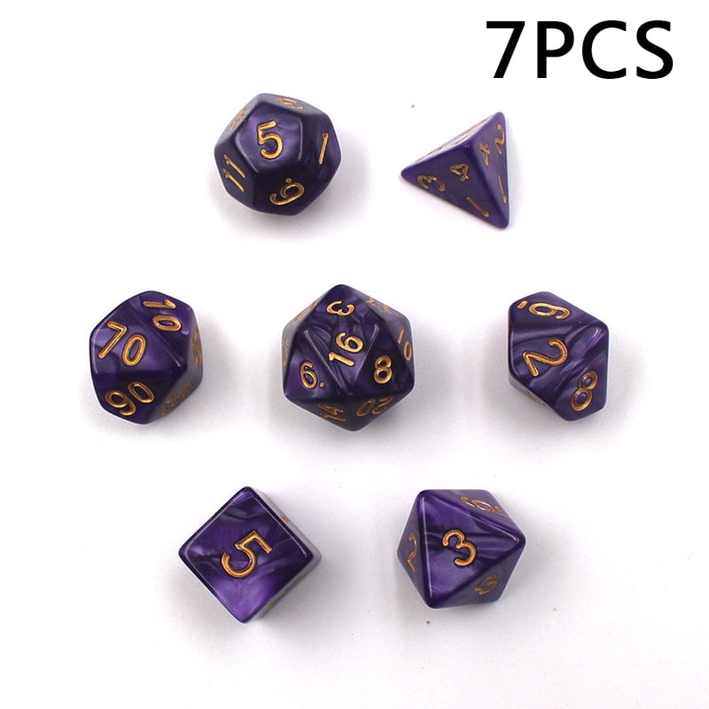 4/6/8/10/12/20/% Purple Polyhedral Dice For DND RPG MTG Board Game 1Set pLAY` 