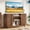 Walnut, variant on Mid Century Modern 59" TV Stand with Storage, Fluted Entertainment Center with Adjustable Shelf and Sliding Doors, TV Console for Living Room, Bedroom, Walnut