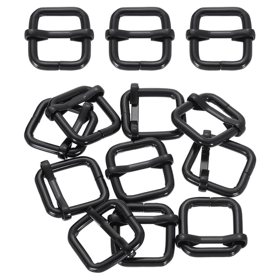 32Pack Roller Buckle, 5/8"(15mm)Tri-Glides Slide Buckles, Black, 26mm