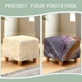 thumbnail image 6 of Jiueut Marble Print Ottoman Slipcover, Stretch Square Ottoman Covers Slipcover Soft Storage Footrest Stool Cover Footstool Protection for Living Room, 6 of 7