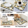 thumbnail image 4 of 2 Pack Washable Rubber Sunflower Cute Floral Dish Drying Mats for Kitchen Counter Home Large Coffee Bar Pad Accessories and Decor for Utensils Stemware (2pcs 18''x24''+19.5''x12''), 4 of 6