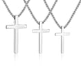 thumbnail image 3 of QQTDFG Silver Stainless Steel Cross Pendant Necklace for Men Women Box Chain 16"-24"-Gold-Large(1.6"*0.9")-24 inches, 3 of 9