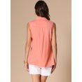 thumbnail image 4 of DARING DIVA Women's Sleeveless V Neck Solid Loose Casual Top S Pink, 4 of 6