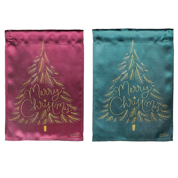 Evergreen Trees Reversible Lustre Garden Flag 12 x 18 Inches Indoor Outdoor Decor