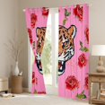 thumbnail image 3 of Feelyou Cartoon Leopard Teens Blackout Curtains Set of 2 (52x84 Each), Kawaii Farmhouse Cheetah Window Curtains, Romantic Rose Flower Curtains and Drapes, Curtains and Drapes Decor, 3 of 6