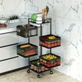 thumbnail image 4 of 3/5-Layer Box Rotating Storage Rack | Tool-Free Kitchen Organizer for Kitchenware & Tableware | Multi-Functional Fruits/Veggies Holder | Multi-Layer Wheeled Cart for Bathroom/Living Room, 4 of 13