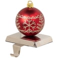 thumbnail image 5 of Northlight Glitter Snowflake Red Ball Ornament Christmas Stocking Holder - 5.5", 5 of 9