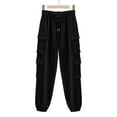 thumbnail image 5 of Aofany Women's Casual Cargo Pants High Waist Drawstring Multi-pockets Trousers Solid Color Fashion Pants, 5 of 5