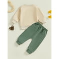 thumbnail image 6 of Baby Toddler Boys Pants Clothing Set, 3 6 12 18 24 Months 2T 3T Long Sleeve Crew Neck Letters Print Sweatshirt with Elastic Waist Sweatpants Infant Outfits, 6 of 9