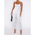 thumbnail image 3 of Mono de entrenamiento sin costuras para mujer, mono de yoga acanalado ajustado de una pieza con tirantes finos, mono deportivo informal para ejercicio, 3 of 5