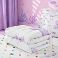 thumbnail image 5 of meiyoeat 3D Cartoon Bowknot Monogram S Zipper Twin Comforter Sets with Fitted Sheet and 2 PillowcasesWatercolor Personalized Initial Design Zipper Bedding Set For Girl,Reversible,4-Piece, 5 of 7