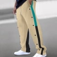 thumbnail image 2 of Dagugfen Pants for Men Drawstring Elastic Waist Side Button Loose Color Block Comfy Casual Athletic Pants, 2 of 9