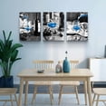 thumbnail image 4 of Canvas Wall Art For Kitchen Modern Inspiration Wall Decor For Dining Room Black And White Wine Glasses Wall Painting Blue Wine Wall Pictures Prints Art Restaurant Home Decor 3 Pieces, 4 of 6