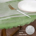 thumbnail image 3 of Sage Green Coastal Wave Round Tablecloth, Fitted Table Cover with Elastic for 45"-54" Round Tables, Summer Modern Ocean Beach Table Cloth Outdoor Indoor Dinning Party Waterproof Tablecloths, 3 of 7