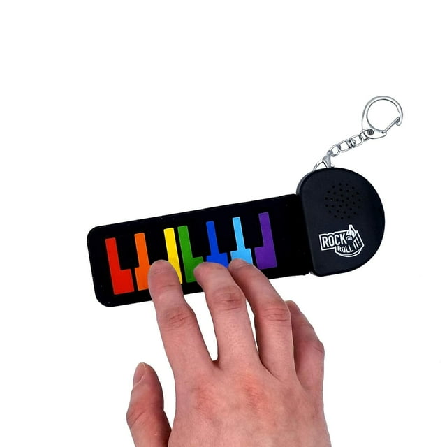 Rock And Roll It - Micro Rainbow Piano. Llavero de piano de trabajo real y reproducible. Colgar en u