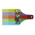 thumbnail image 2 of Colorful Cutting Board, Cartoon Fox with Fashion Clothes in Human Form Hipster Animal Colorful Print, Decorative Tempered Glass Cutting and Serving Board, Wine Bottle Shape, Multicolor, by Ambesonne, 2 of 5